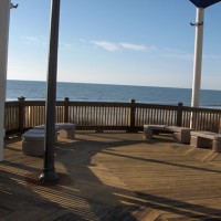 Enjoy a beautiful sunset at one of theses Myrtle Beach boardwalk sitting alcoves